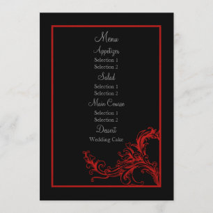 Custom Vintage Red Wedding Reception Dinner Menu