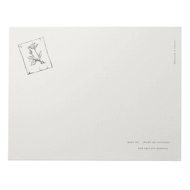 Custom Vintage Regency Pressed Rose  Notepad (Front)