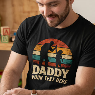 Custom Vintage Retro Daddy High Five Father's Day T-Shirt