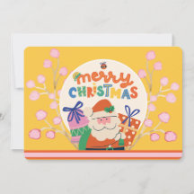 Custom Vintage Retro Merry Christmas Greeting