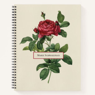 Custom Vintage Rose Engraving Notebook