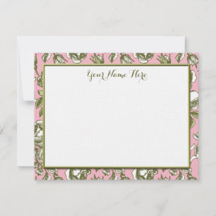 Custom Vintage Roses on Light Pink Floral Card