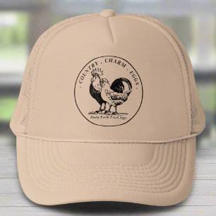 Custom Vintage Rustic Organic Eggs Farm Business  Trucker Hat