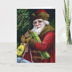 Custom Vintage Santa Claus Christmas Card Template