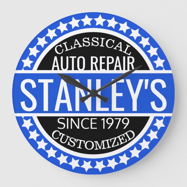 Custom Vintage Shop Large Clock (Front)