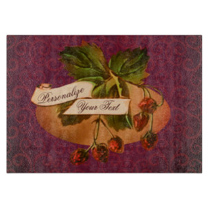 Custom Vintage Strawberries Retro Fruit Old School Cutting Board