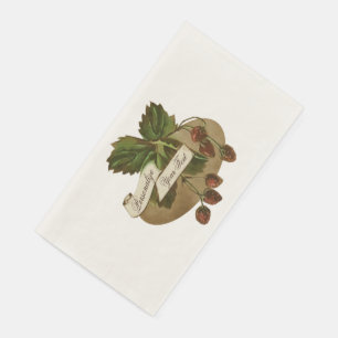 Custom Vintage Strawberries Retro Fruit Old School Napkin