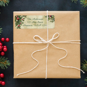 Custom Vintage Style Holly on Gold Background