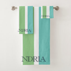 Custom Vintage Summer Pastal Stylish Green Bath Towel Set