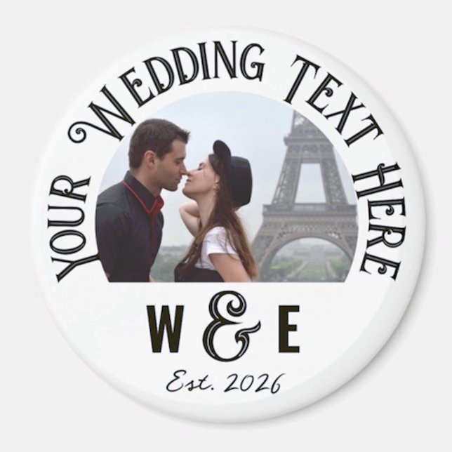 Custom Vintage Text Fridge Magnet Wedding Favours (Creator Uploaded)