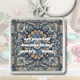 Custom Vintage Tile Nowruz Iranian New Year Gift Key Ring