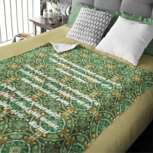 Custom Vintage Tile Nowruz Persian New Year Gift Sherpa Blanket