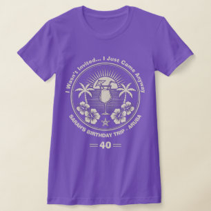 Custom Vintage Tropical Birthday Trip T-Shirt