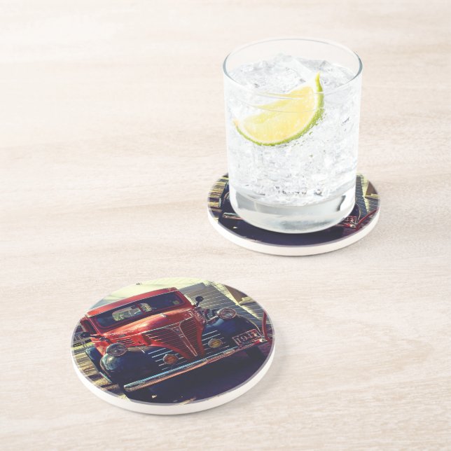 Custom Vintage Truck Coaster (Side)