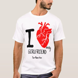 Custom Vintage Valentines I heart my girlfriend T-Shirt
