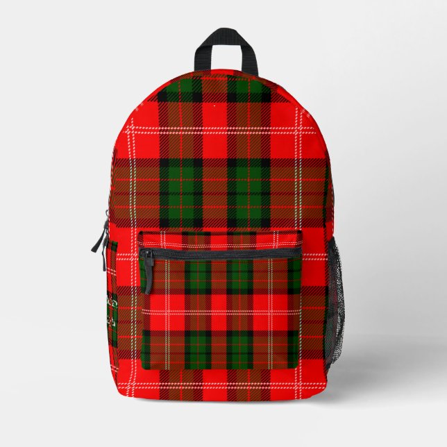Custom Vintage Vibrant Tartan Plaid Aesthetic Printed Backpack (Front)