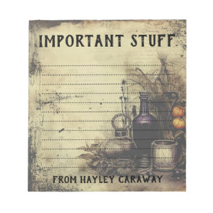 Custom Vintage Victorian Gothic Potion Halloween Notepad