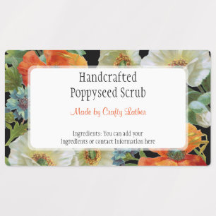 Custom Vintage White Poppy Blue Cornflowers Labels