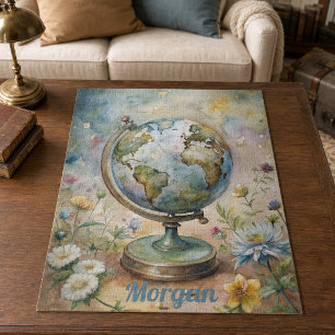 Custom Vintage World Travel Art Jigsaw Puzzle
