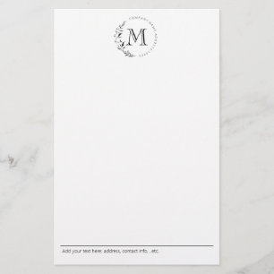 Custom Vintage Wreath Monogram Stationery