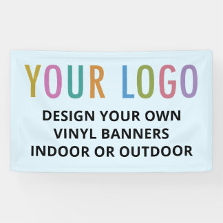 Custom Vinyl Banner Indoor or Outdoor Light Blue