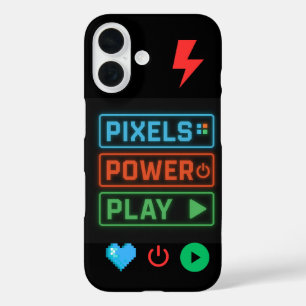 custom vinyl sticker, gamer decal, pixel art iPhone 16 case