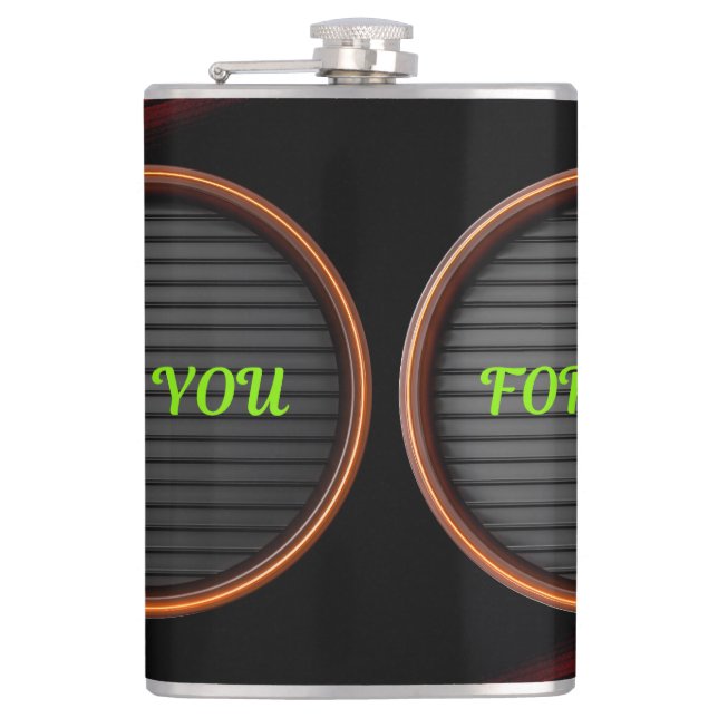 Custom Vinyl Wrapped Flask | Personalised Designs  (Front)