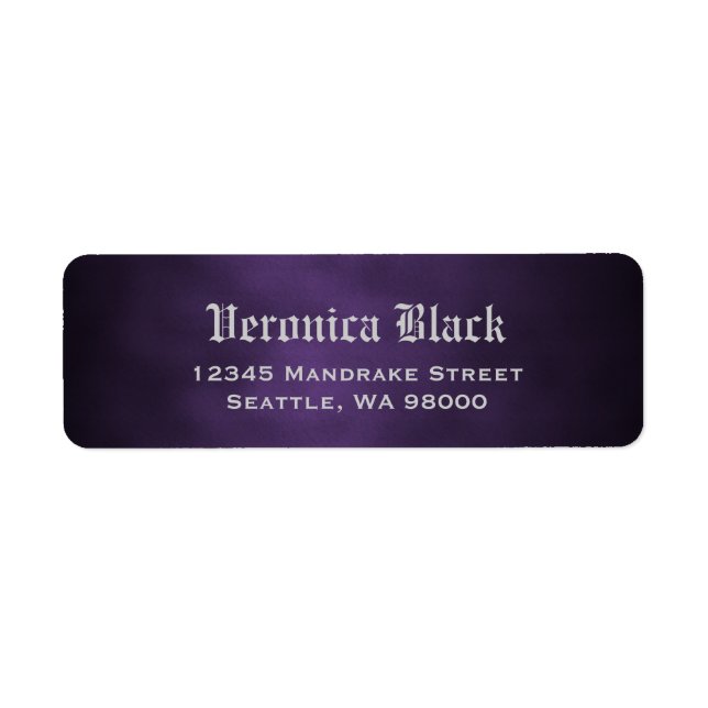 Custom Violet Gothic Ombre Address Labels (Front)