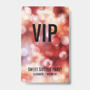 Custom VIP All Access Badge Sweet Sixteen ID Badge