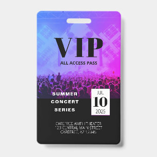 Custom VIP All Access Concert Badge ID Badge
