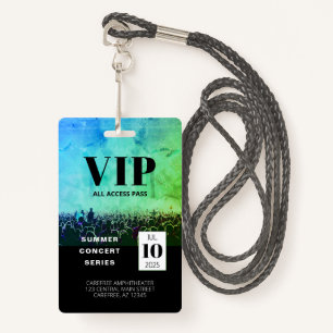 Custom VIP All Access Concert Badge ID Badge