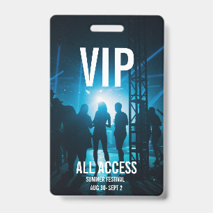 Custom VIP All-Access Concert Event Pass Female ID Badge
