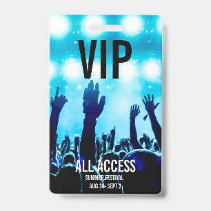 Custom VIP All-Access Concert Event Pass ID Badge