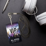 Custom VIP All Access Concert ID Badge<br><div class="desc">Perfect for concerts and large events, this customizable badge features a background of concertgoers and lights with white text overlays. Customize for VIPs, staff, press or other uses, with three lines of text on the front. Add additional event information to the back of the badge in white lettering on black....</div>