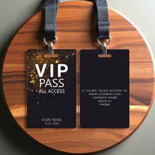 Custom VIP All Access Event Bokeh Glitter Badge ID Badge