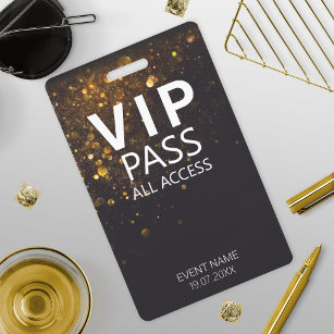 Custom VIP All Access Event Glitter Badge ID Badge