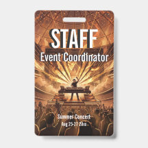 Custom VIP All Access Festival Pass Concert Badge