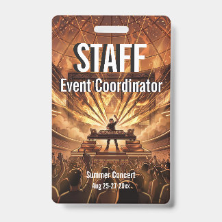 Custom VIP All Access Festival Pass Concert Badge ID Badge