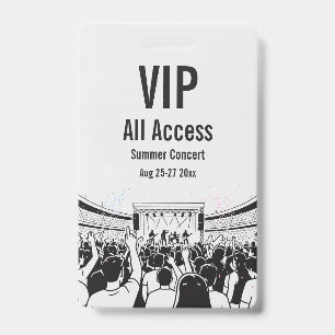 Custom VIP All Access Festival Pass Concert Badge ID Badge