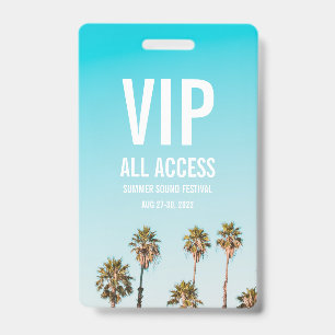Custom VIP All Access Festival Pass Concert Badge ID Badge
