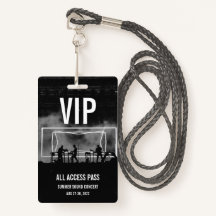 Custom VIP All Access Pass Concert Badge ID Badge