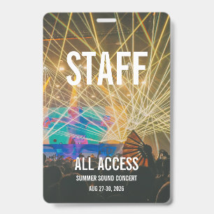 Custom VIP All Access Pass Concert Badge ID Badge