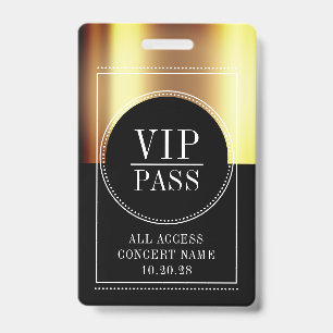 Custom VIP All Access Pass Concert Badge ID Badge