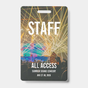Custom VIP All Access Pass Concert Badge ID Badge