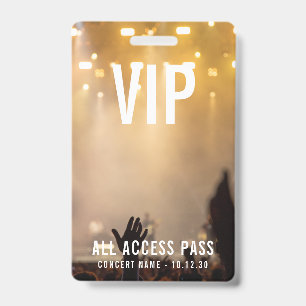 Custom VIP All Access Pass Concert Event ID Badge