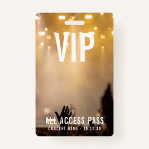 Custom VIP All Access Pass Concert Event ID Badge