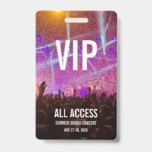 Custom VIP All Access Pass Concert ID Badge