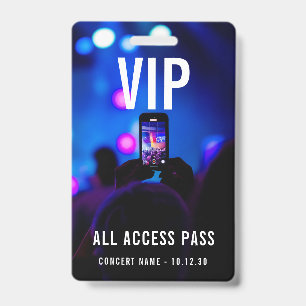 Custom VIP All Access Pass Concert Party Event ID Badge