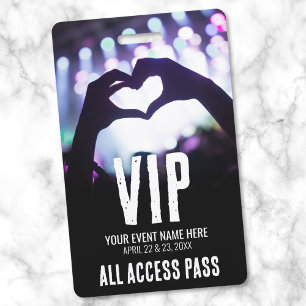 Custom VIP All Access Pass Event ID Badge