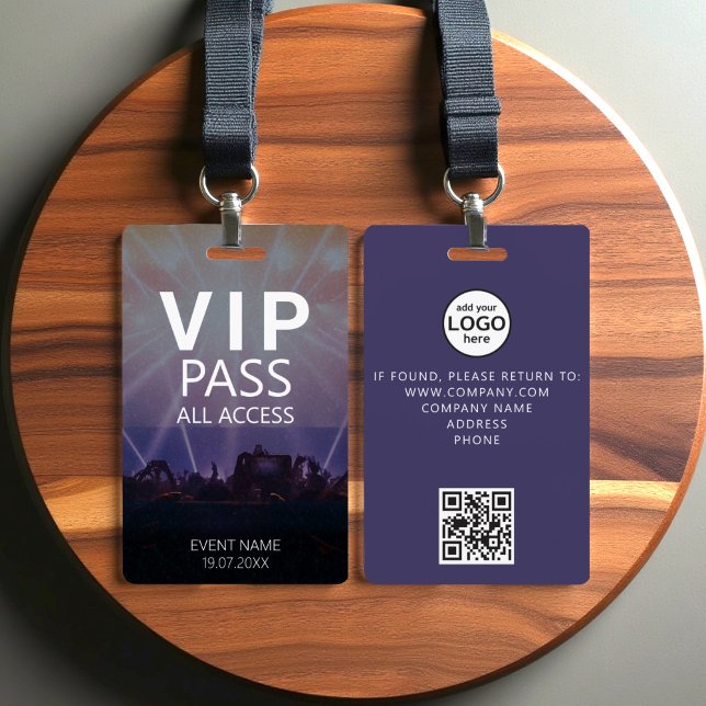 Custom VIP All Access QR Code Event Badge ID Badge (Creator Uploaded)